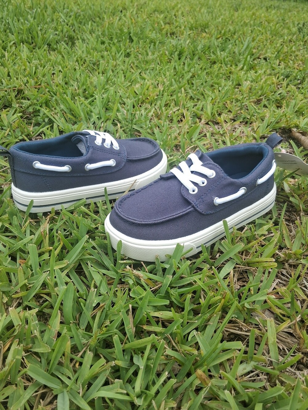 Navy Boys Canvas Boat Shoe - Picture 5 of 6